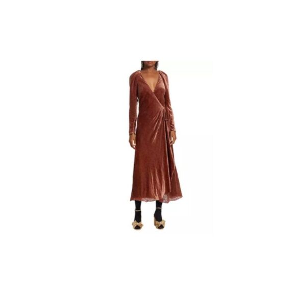 TANYA TAYLOR Laureen Velvet Wrap Dress NWT Retail 595.00 Size 6 - Picture 2 of 7